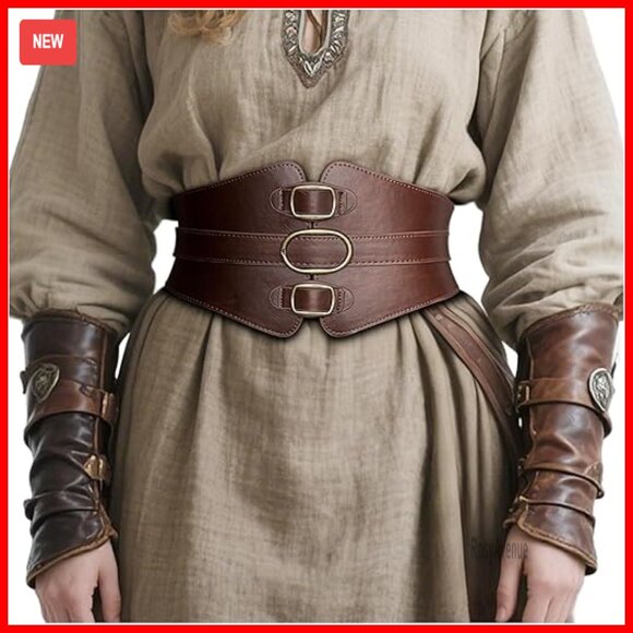 Leather Waist Corset Belt Renaissance Faire Halloween Costume Accessory
